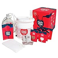Fruit Wine Making Kit - Easy for Beginners - At Home Wine Making Kit - Includes Ingredients & Reusable Equipment - Use Any Fresh, Frozen or Fruit Juice - Makes Up to 20 1-gallon Batches