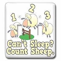 3dRose lsp_106915_2 4909 Cant Sleep Count Sheep Funny Insomnia Cartoon Double Toggle Switch, Multicolored