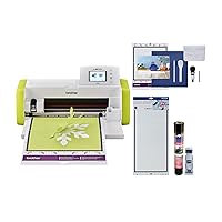 Brother ScanNCut SDX85 Electronic DIY Cutting Machine with Scanner, Make Vinyl Wall Art, Appliques, Homemade Cards and More with 251 Included Patterns, White/Lime