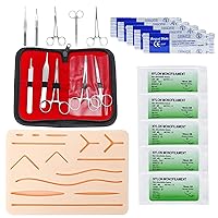 Surgical Suture Set: Suture Material Surgery, Suture Practice Kit, Wound Suture Exercise Set, Silicone Sewing Cushion with Tool Set, Suture Exercise Set, Surgical Suture Set Gift for Medical Students,