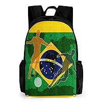 Football Brazilian Flag Travel Laptop Backpack for Men Women Casual Basic Bag Hiking Backpacks Work