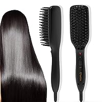 Hair Straightener Brush, 2 Mins Instant Hair Styler Electric Hot Comb Hair Straightening Irons Brush for Women Home Travel