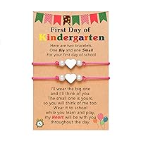 UPROMI First Day of Preschool/Kindergarten/1st Grade Gift, Back to School Bracelet Mommy and Me