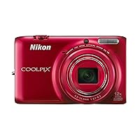 Nikon COOLPIX S6500 Wi-Fi Digital Camera with 12x Zoom (Red)