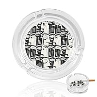 Black White Owls Cigarette Ashtray Glass Ash Holder Table Decorative Modern Smoking Ash Tray For Home Office