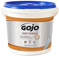 GOJO Fast Towels, Fresh Citrus Scent, 130 Count Multi-Purpose Heavy Duty Textured Wet Towels Bucket (Pack of 1) - 6298-04