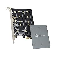 IO CREST Dual M.2 B-Key SATA SSD Converter PCI Express 3.0 x1 Expansion Card Heat Sink Jmicron JMB582 Chipset SI-PEX40153