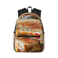 Cheese Sandwiches Print Backpacks Casual,Pacious Compartments,Work,Travel,Outdoor Activities Unisex Daypacks