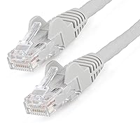StarTech.com 1ft (30cm) CAT6 Ethernet Cable - LSZH (Low Smoke Zero Halogen) - 10 Gigabit 650MHz 100W PoE RJ45 UTP Network Patch Cord Snagless w/Strain Relief - Gray CAT 6, ETL Verified (N6LPATCH1GR)