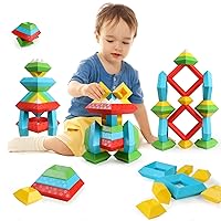 JCREN Montessori Stacking Toys 30 Pcs Building Blocks, Pyramid Stacking Blocks for Toddlers Preschool Activities Stacking Building Toys Educational STEM Sensory Toys Gifts for Kids 3 4 5 6