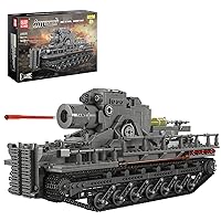 Mould King German Military Mortar Toy Tank Building Toys, 20028 RC Tank Military Toys Remote Control WW2 Toys Tank Military Building Blocks Kit Model Moser Tank,Tank Model Toys for Kids 14+(1648 PCS)