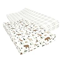 Hudson Baby Unisex Baby Cotton Changing Pad Cover, Forest Animals, One Size