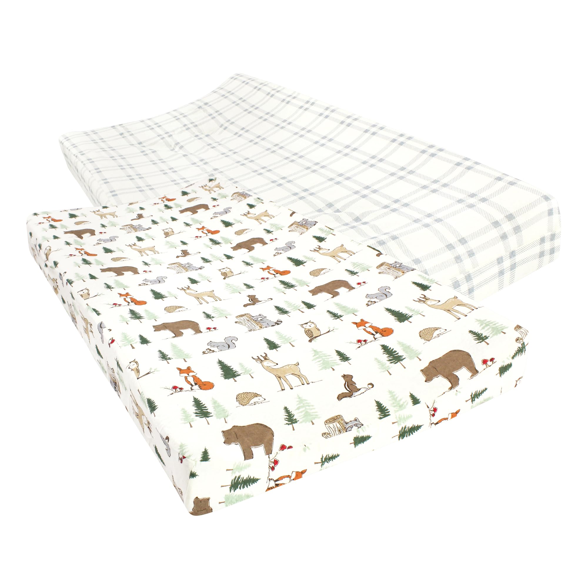 Hudson Baby Unisex Baby Cotton Changing Pad Cover, Forest Animals, One Size