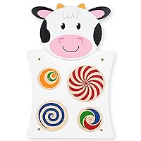 SPARK & WOW - 50677 Cow Activity Wall Panel - 18m+ - Toddler Activity Center - Wall-Mounted Toy - Busy Board Decor for Bedrooms, Daycares and Play Areas