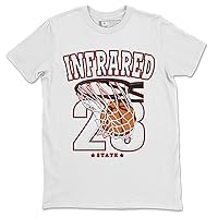 7 White Infrared Design Printed Basketball Sneaker Matching T-Shirt