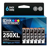 E-Z Ink (TM Compatible Ink Cartridge Replacement for Canon PGI-250XL PGI 250 XL to use with PIXMA MX922 MX722 MG5420 MG5520 MG5620 MG6320 MG6420 MG6620 MG7120 MG7520 iP8720 (Large Black, 6 Pack)
