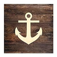 Wooden Hanging Ornament, Anchor Shape Wood Craft Unfinished Children Home Decor DIY Blank Unfinished Wood Cutouts Ornament Christian Festival Rustic Wood Sign Plaque for Kids DIY Gifts, 3PCS