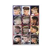 Poster of Children's Barber Shop Hair Salon Hair Salon Poster Children's Hair Guide Poster (6) Canvas Painting Posters And Prints Wall Art Pictures for Living Room Bedroom Decor 12x18inch(30x45cm) Un
