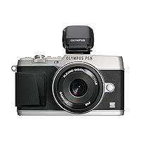 OM SYSTEM OLYMPUS E-P5 17mm f1.8 and VF-4 16.1 MP Compact System Camera with 3-Inch LCD (Silver with Black Trim) - International Version (No Warranty)