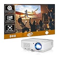 Native 1080P Full HD Projector, WiFi Bluetooth Outdoor Projector, Max 200