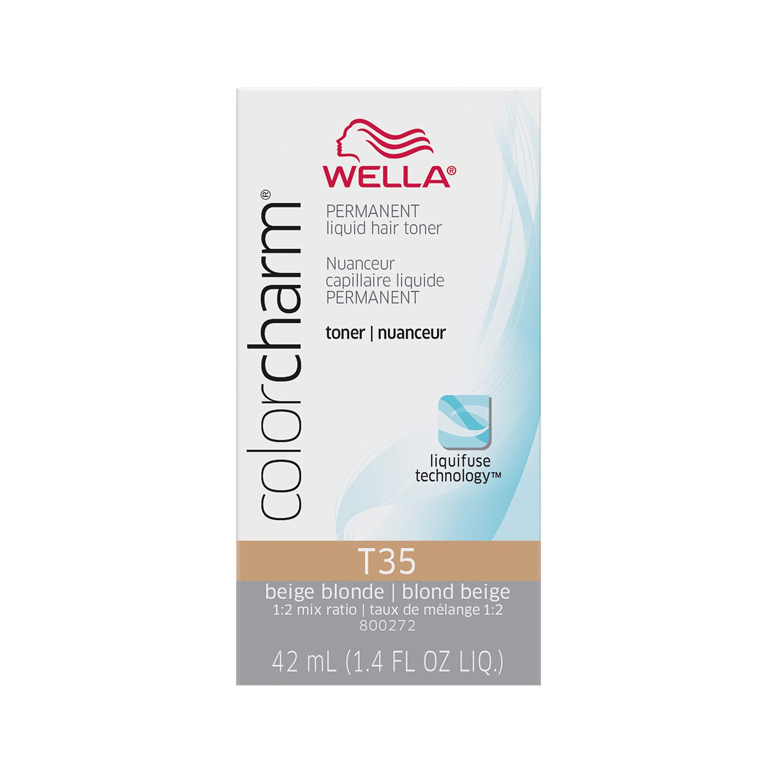 WELLA colorcharm Hair Toner, Neutralize Brass With Liquifuse Technology, T35 Beige Blonde, 1.4 oz
