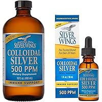Natural Path Silver Wings Supplements. Colloidal Silver 500 ppm “Best Seller” (16 fl.oz / 480 ml) Immune Support + Colloidal Silver 500 ppm (1 fl.oz / 30 ml)