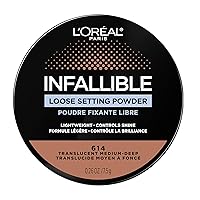 Infallible Tinted Loose Setting Powders, Matte Finish, Lightweight, No White Cast, 2 Shades From Light To Deep, Translucent Light-medium, 0.26 Oz L'Oreal Paris Infallible Tinted Loose Setting Powders, Matte Finish, Lightweight, No White Cast, 2 Shades From Light To Deep, Translucent Light-medium, 0.26 Oz
