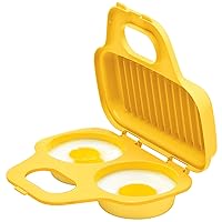 Progressive International Prep Solutions Microwave Egg Poacher, Yellow Easy-To-Use, Low-Calorie Breakfasts, Lunches And Dinner, Dishwasher Safe