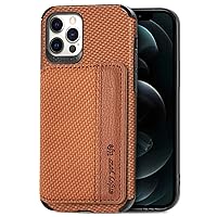 for Samsung Galaxy Note 20 M23 M33 M53 M62 F62 5G Ultra Protective Case Pop Cool Card Holder Stand TPU Magnetic Phone Cover Unique Fiber Texture Bumper(Brown,Note 20 Ultra)
