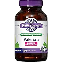 Oregon's Wild Harvest Non-GMO Organic Valerian Capsules Non Habit Forming Herbal Aid, Melatonin Free, 180Count