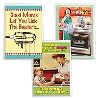 NobleWorks Assortment Pack of 3 Hysterical Mother's Day Greeting Cards with Envelopes (3 Designs, 1 Each) Mom's Kitchen VC10892MDG-C1x3