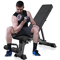 Weight Bench - 1000lbs Support, 9 Adjustable Bench for Full Body Workout, Fully Upright Backrest Design,Multi-Purpose Incline Decline Bench - 2024 Version Black Pro