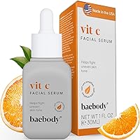 Baebody Made in USA Vitamin C Face Serum - Vitamin C Serum for Dark Spots & Dull Skin - Day & Night Vitamin C Serum for Face - Vit C Serum Hyaluronic Acid & Vitamin E, 1 fl oz/30 ml