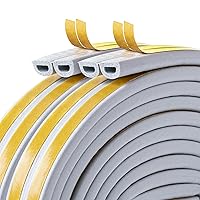 33Feet Long Weather Stripping for Door,Insulation Weatherproof Doors and Windows Seal Strip,Collision Avoidance Rubber Self-Adhesive Weatherstrip,(2 Rolls,16.5Ft/10m Each,Gray)