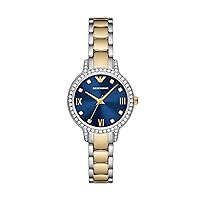 Emporio Armani Women's Three-Hand Silver and Gold Two-Tone Stainless Steel Bracelet Watch (Model: AR11576)