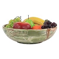 Radicaln Marble Fruit Bowl 10' Green Onyx Handmade Fruit and Vegetable Holder - Decorative Bowl For Kitchen Counter Décor - Banana Holder