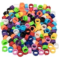ANCIRS 200PCS 8mm Bird Leg Bands, Foot Round Tag Clips for Pigeon Dove Chicks Bantam Lovebirds Finch Small Poultry Chicken(Multi-Color)