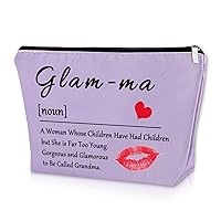 Grandma Gift from Grandchildren Makeup Bag Purple Gifts New Grandma to Be Gifts Cosmetic Bag Nana Gifts from Grandkids New Grandmother Gifts Mothers Day Gifts for Grandma Travel Pouch