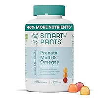SmartyPants Prenatal Vitamins for Women, Multivitamin Gummies: Omega 3 Fish Oil (EPA/DHA), Biotin, Methylfolate, Vitamin D3, C, Vitamin B12, B6, Vitamin A, K & Zinc, 80 Count (20 Day Supply)