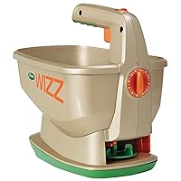 Scotts Wizz Spreader for Grass Seed, Fertilizer, Salt and Ice Melt, Handheld Spreader Holds up to 2,500 sq. ft. of Product, Brown