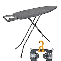 Ironing Board with Iron Rest, Iron Board with 3 Layers Extra Thick Cover, Compact and Space Saver Foldable Ironing Board, Adjustable Height, Easy Storage with Smart Hanger and Lightweight Design