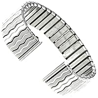 16mm Hirsch Stainless Steel Wavy Lines Mens Expansion Watch Band 614