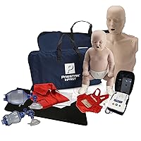 PRESTAN Adult and Infant CPR Manikin Kit with Feedback, Prestan UltraTrainer, CPR Training Bag Valve Mask (BVM) Adult/Child and Infant/NEONATE in Mesh Bags, and MCR Accessories