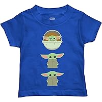 STAR WARS The Mandalorian Little Boys' Toddler The Child Poses Baby Yoda Tee (4T) Royal