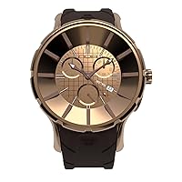 NOA Unisex Swiss Quartz Watch - Premium Analog Display with Gold Dial and Brown Watch Band - White and Brown Accents - Water Resistant Stainless Steel Fashion - 16.75 GPGL 004