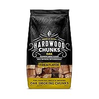 Oak Wood Chunks for Smoking and Grilling - All-Natural, Long-Lasting with a Mildly Sweet Flavor - Large Chunk Wood Chips for Smokers