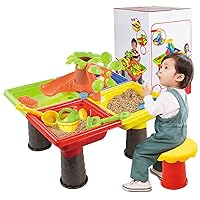 Water Table for Children Sand Table 4-EN-1 Sand and Water Game Table for Children 17.7X.13.8 '' Sandbox Water Table for Square Activities Warm Form Warm Table for Young Children