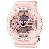 Casio G-Shock Gold and Pink Dial Pink Resin Quartz Ladies Watch GMAS110MP-4A1カシオ レディース腕時計