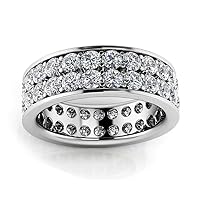 3.00 ct Ladies Round Cut Diamond Eternity Wedding Band Ring (Color G Clarity SI1) Platinum