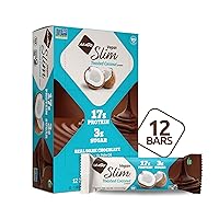 NuGo Slim Dark Chocolate Espresso & Toasted Coconut Vegan Protein Bars, 12 Count